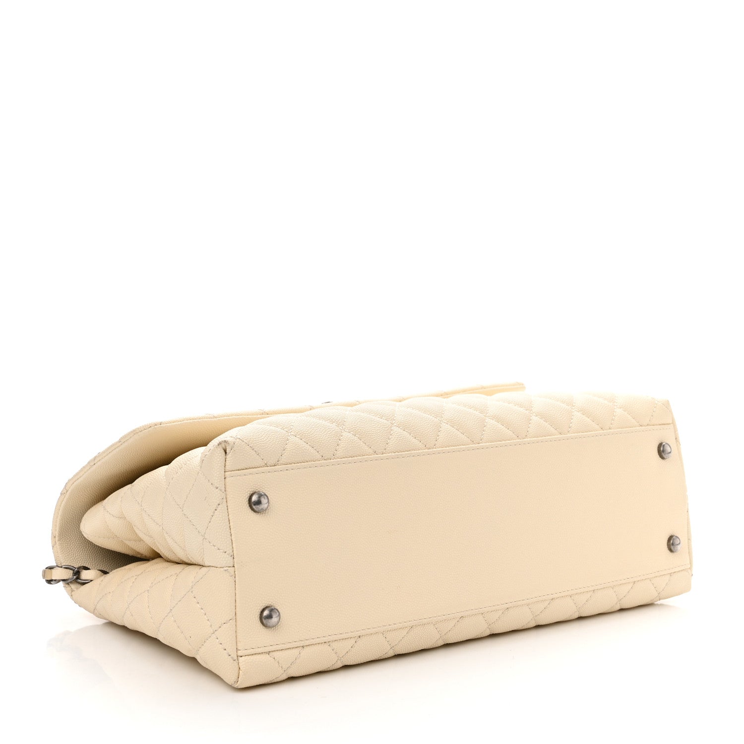 Chanel Caviar Lizard Quilted Medium Coco Handle Flap Ivory 4 of 12