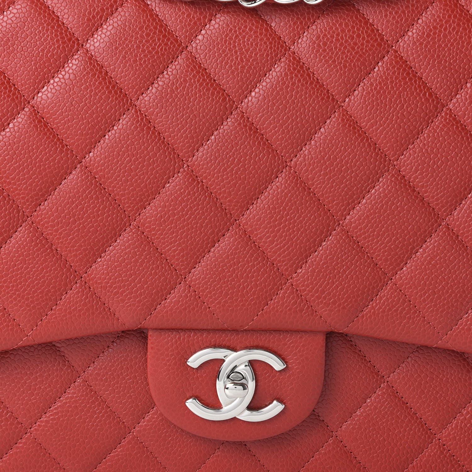 Chanel Caviar Quilted Maxi Double Flap Red 10 of 10