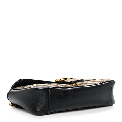 Gucci Monogram Matelasse Diagonal Small GG Marmont Shoulder Bag Beige Black 4 of 14