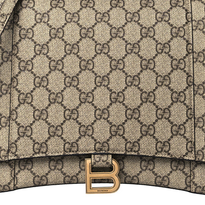 Balenciaga X GUCCI GG Supreme Monogram Medium Hourglass Top Handle Bag Beige Ebony 9 of 11