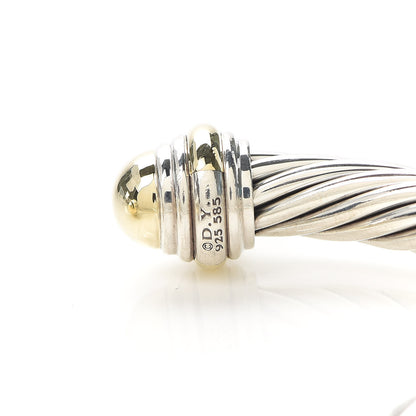 David Yurman Sterling Silver 14K Yellow Gold 7mm Cable Classics Bracelet 4 of 4