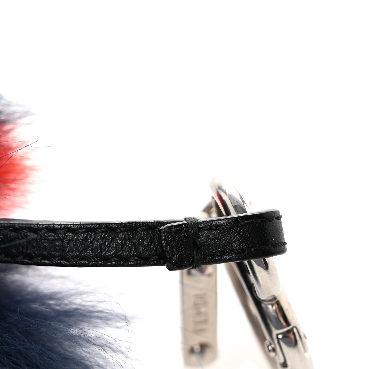 Fendi Rabbit Fox Mink Fur Freak Monster Bag Bug Charm Dark Red Navy 4 of 5