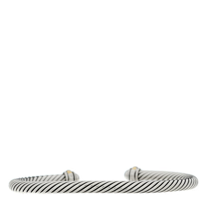David Yurman Sterling Silver 18K Yellow Gold 4mm Cable Classics Bracelet 2 of 3
