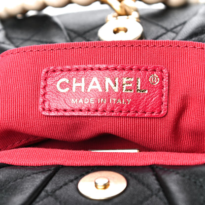 Chanel Lambskin Quilted Pearl Crown Clutch Bag Black 7 of 12