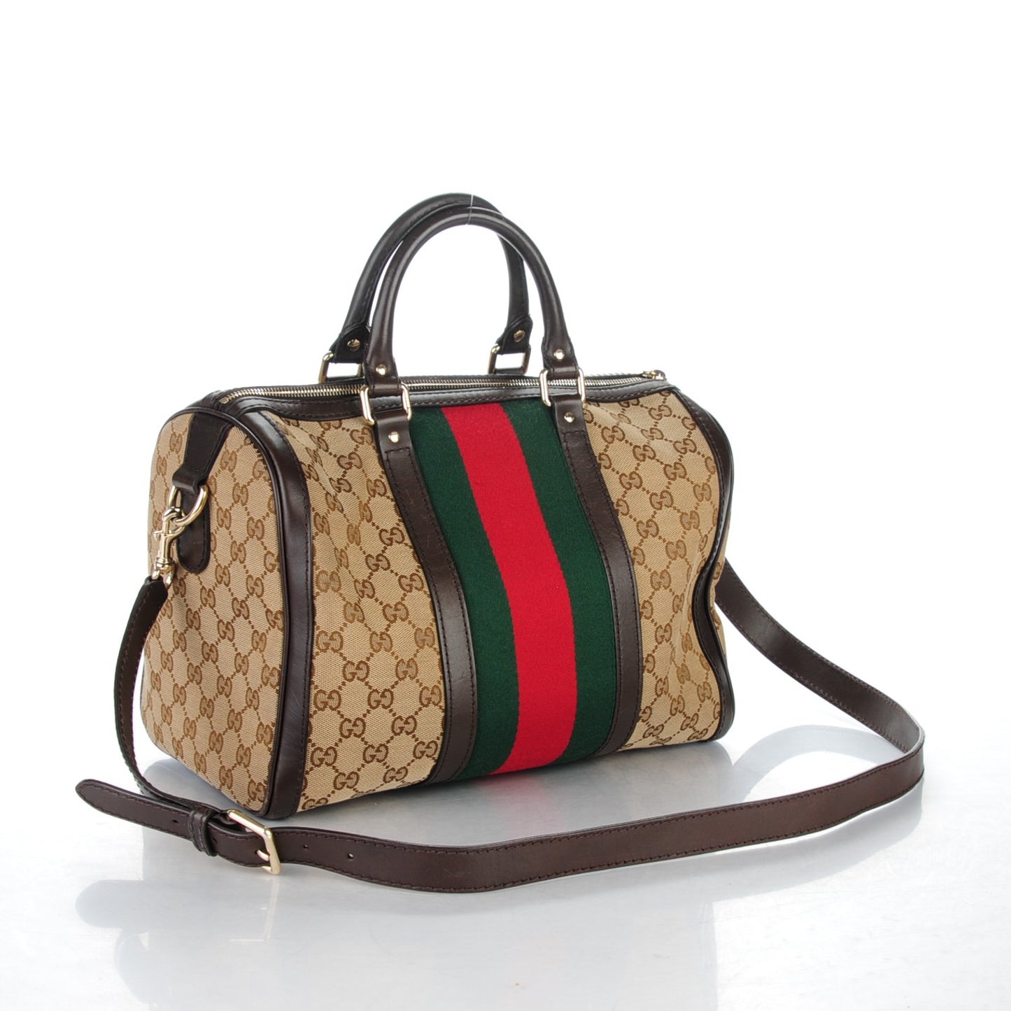 Monogram Vintage Web Medium Boston Dark Brown
