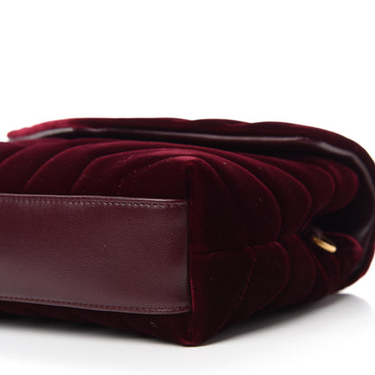 Saint Laurent Velvet Y Quilted Monogram Toy Loulou Crossbody Bag French Burgundy 7 of 12