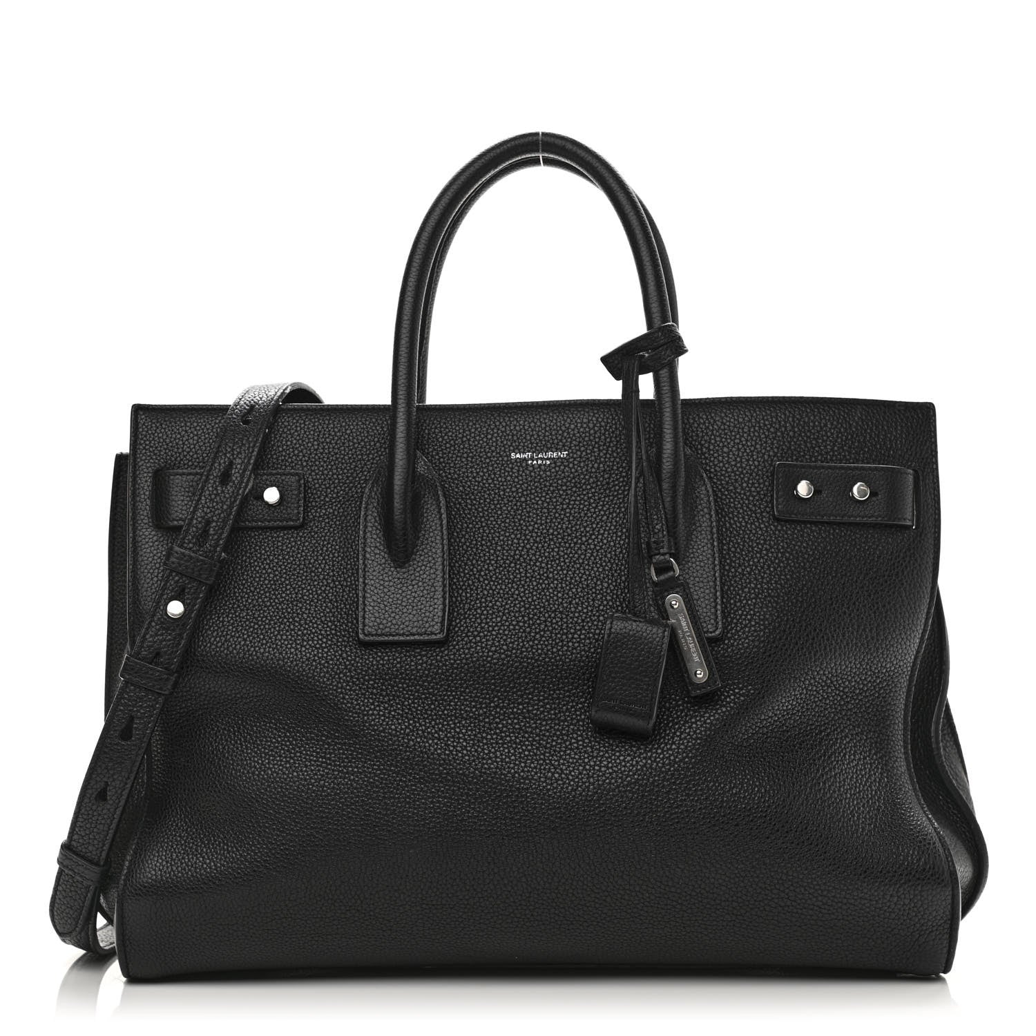 Saint Laurent Grained Calfskin Medium Souple Sac De Jour Black 1 of 29