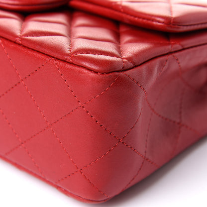 Chanel Lambskin Quilted Mini Rectangular Flap Red 10 of 12