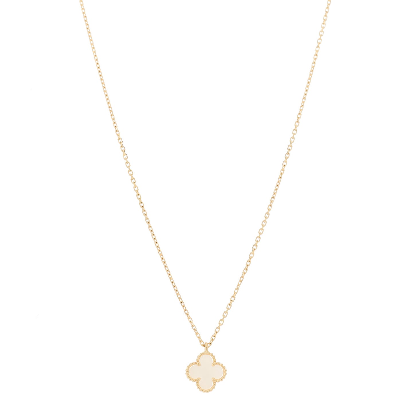 18K Yellow Gold Mother of Pearl Sweet Alhambra Pendant Necklace