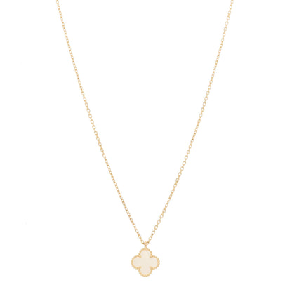Van Cleef & Arpels 18K Yellow Gold Mother of Pearl Sweet Alhambra Pendant Necklace 1 of 5