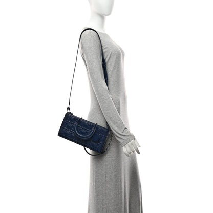Christian Dior Calfskin Cannage Diamond Medium Lady D-Joy Navy Blue 2 of 10