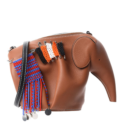 Loewe Calfskin Mini Knot On My Planet Elephant Crossbody Bag Tan Multi 1 of 10