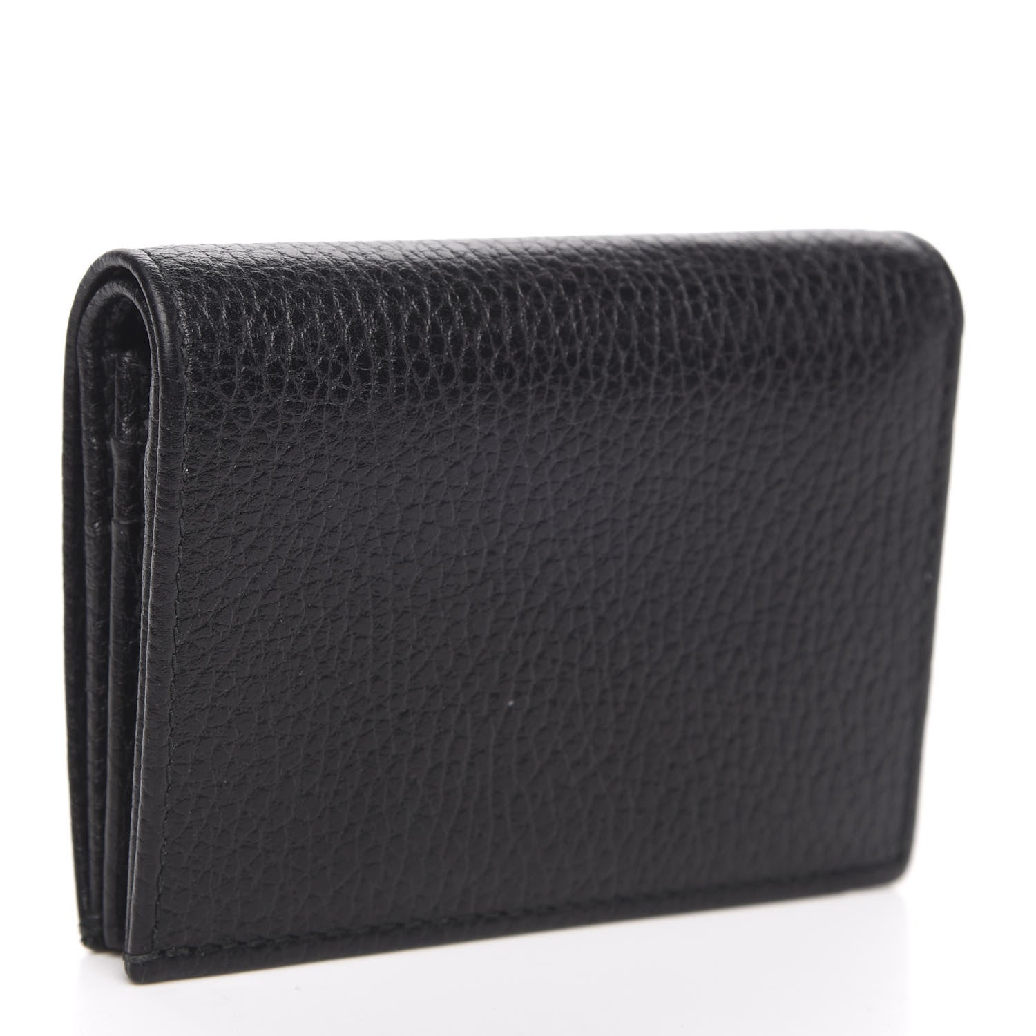 Gucci Pebbled Calfskin GG Marmont Card Case Black 3 of 7