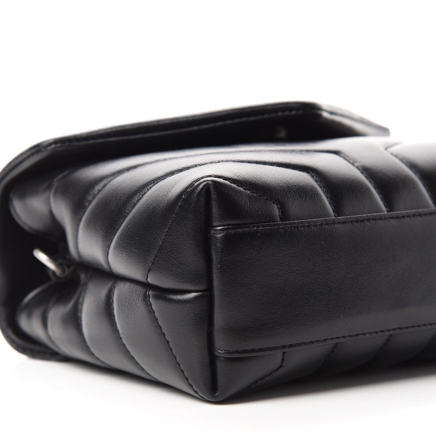 Calfskin Y Quilted Monogram Toy Loulou Crossbody Bag Black