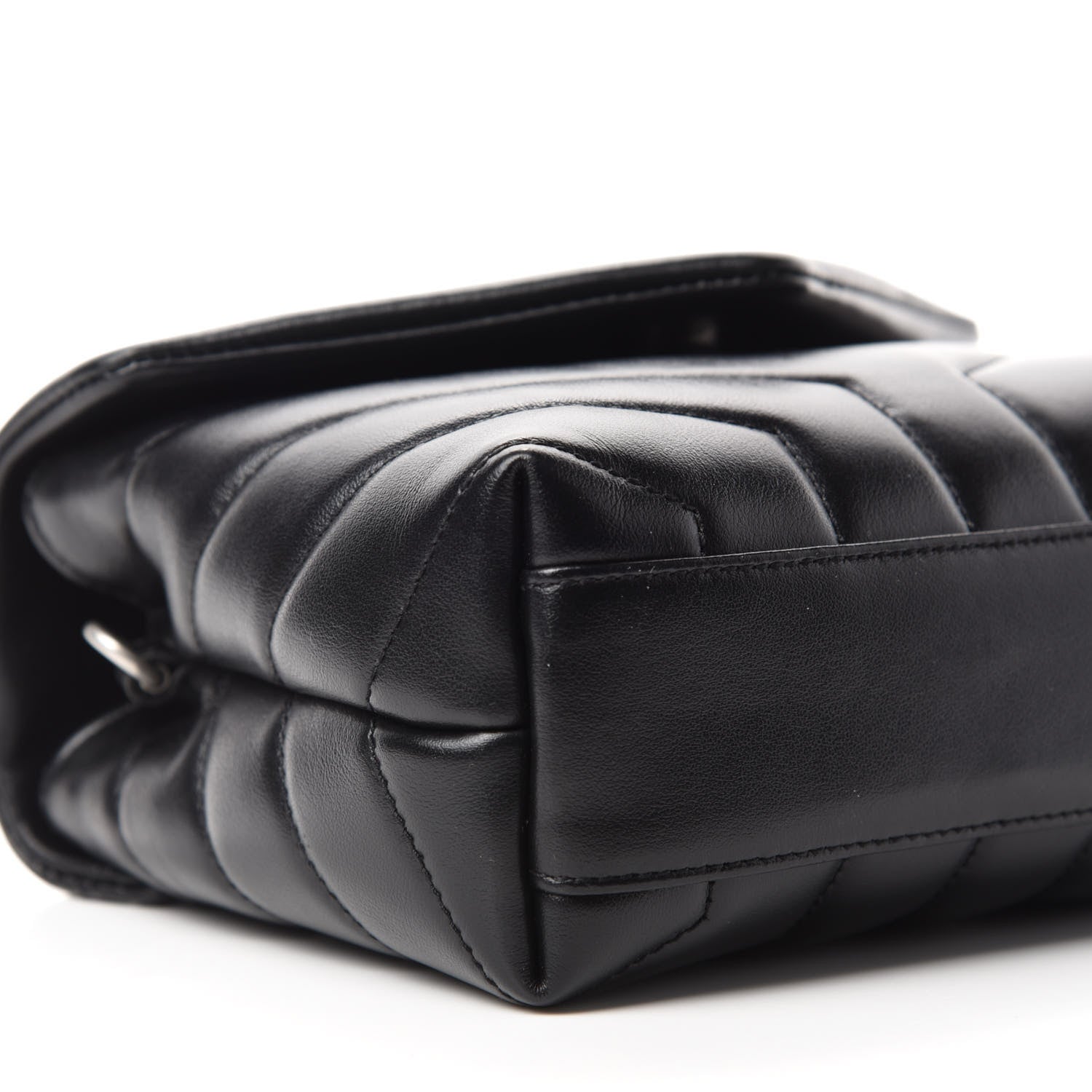 Saint Laurent Calfskin Y Quilted Monogram Toy Loulou Crossbody Bag Black 6 of 12