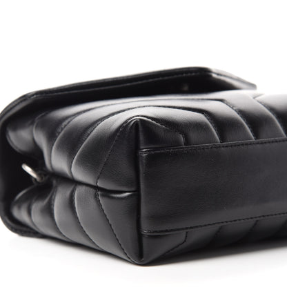 Saint Laurent Calfskin Y Quilted Monogram Toy Loulou Crossbody Bag Black 6 of 12