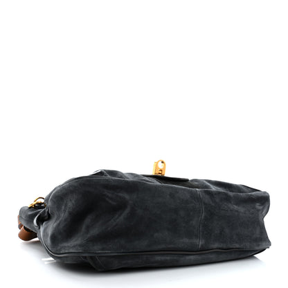 Chloe Suede Medium Lexa Shoulder Bag Silver Blue 4 of 10