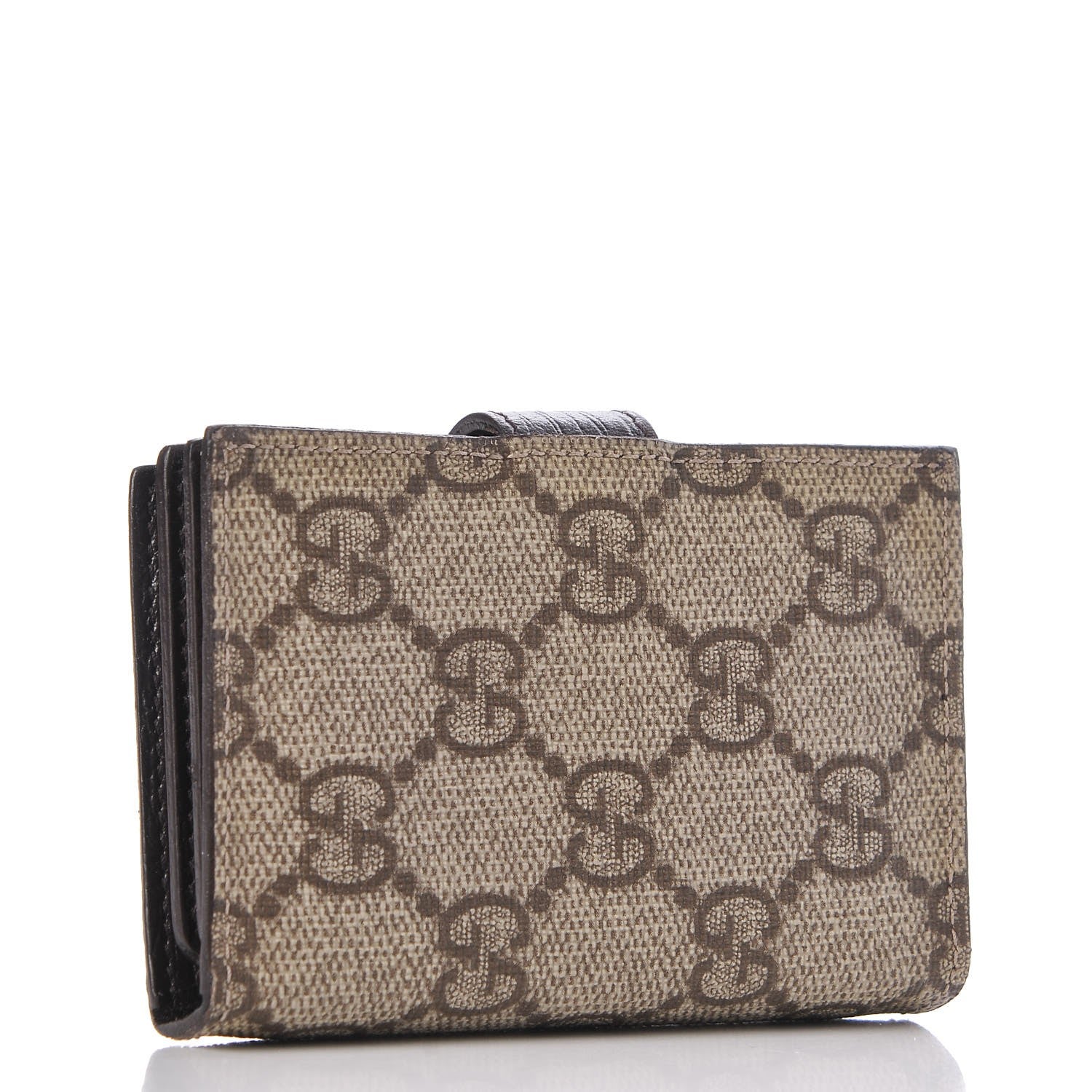 Gucci Monogram GG Plus Avel Card Holder Wallet Beige Ebony Cocoa 3 of 8