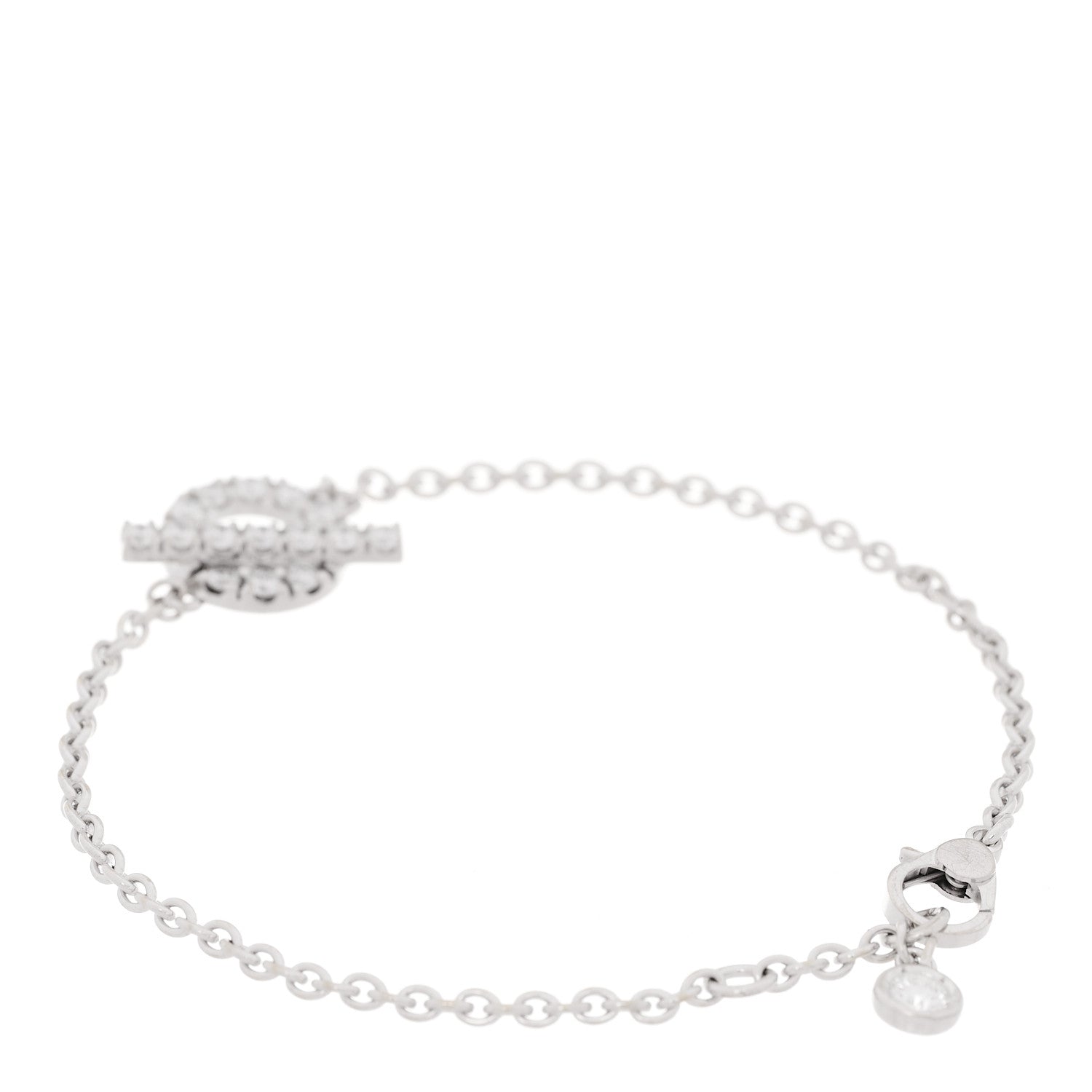 Hermes 18K White Gold Diamond Finesse Bracelet SH 3 of 5