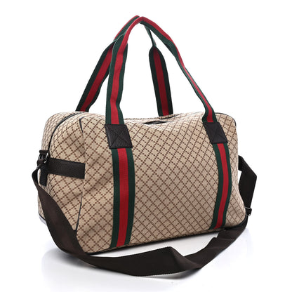 Gucci Diamante Large Web Carry On Duffle Bag Brown 3 of 9