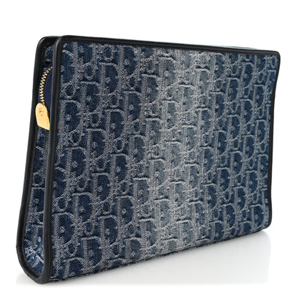 Christian Dior Denim Jacquard Oblique 30 Montaigne Dea Pouch  Blue 3 of 7