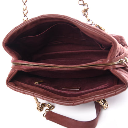 Chanel Iridescent Calfskin Chevron Quilted Surpique Tote Burgundy 7 of 11