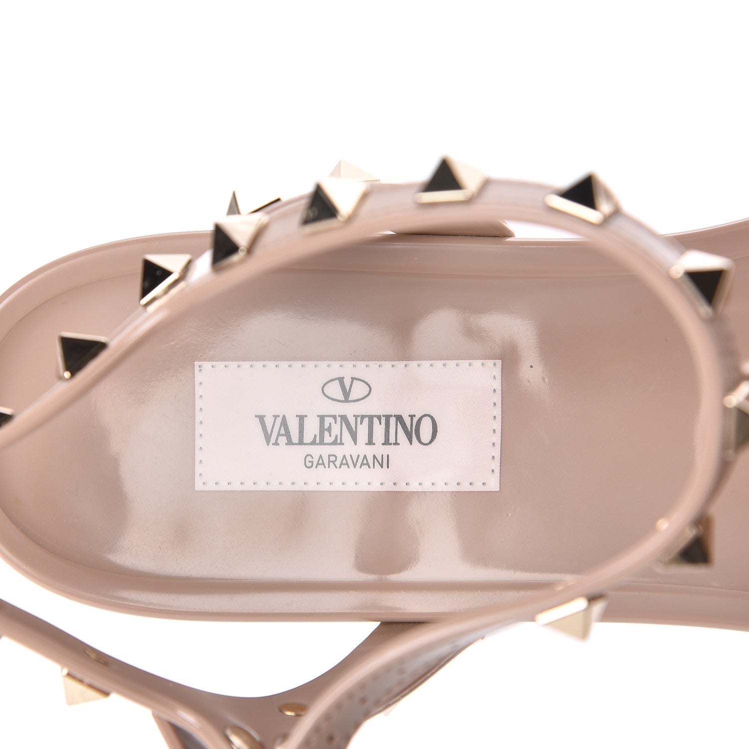 Valentino Garavani PVC Jelly Rockstud Caged Sandals 41 Poudre 10 of 11