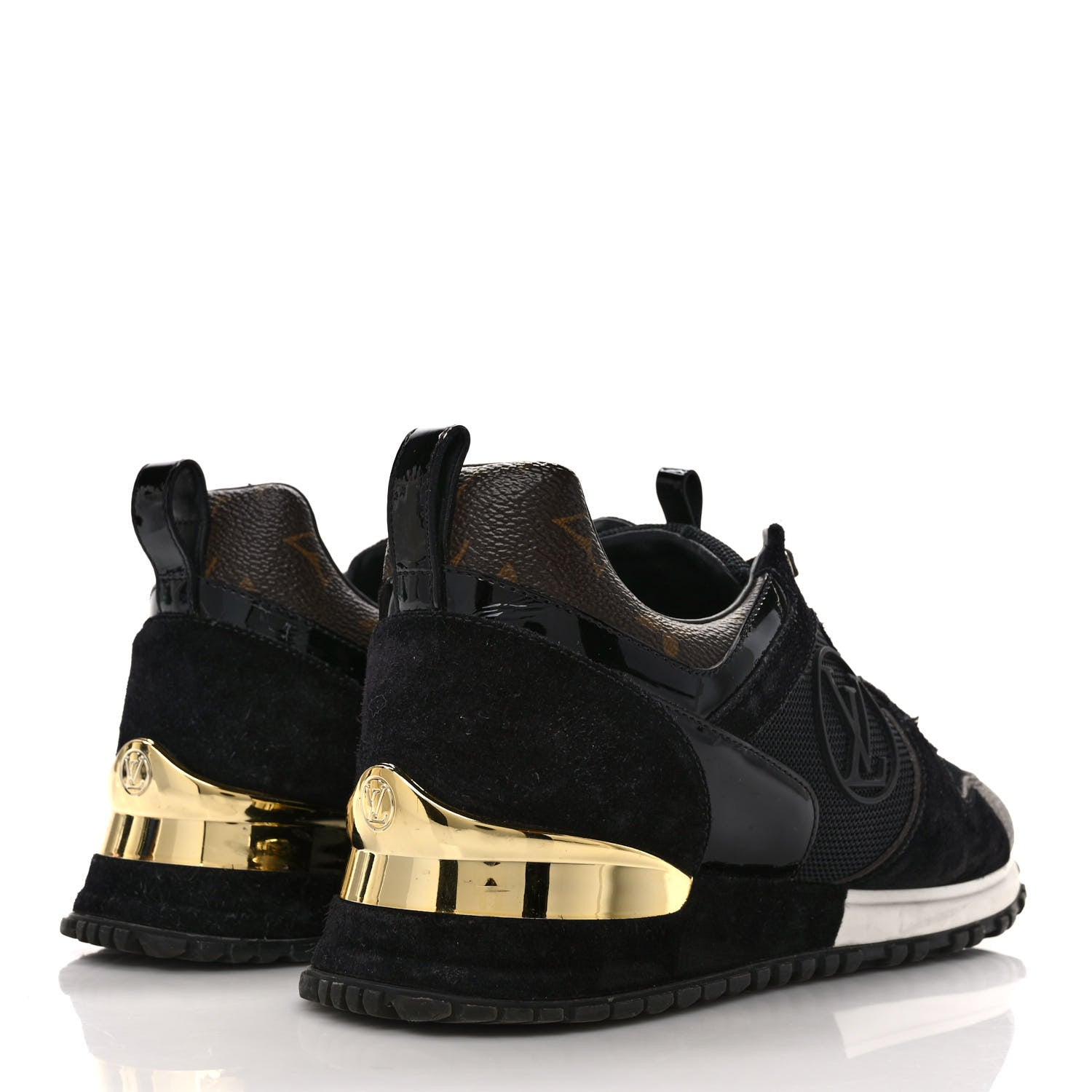 Louis Vuitton Suede Monogram Run Away Sneakers 38.5 Black 4 of 9