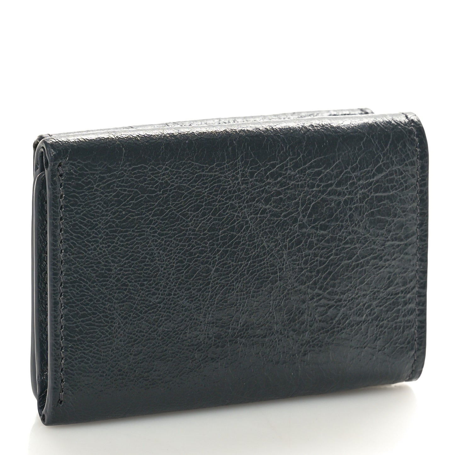 Agneau Arena Classic Gold Hardware Mini Wallet Gris Fossile