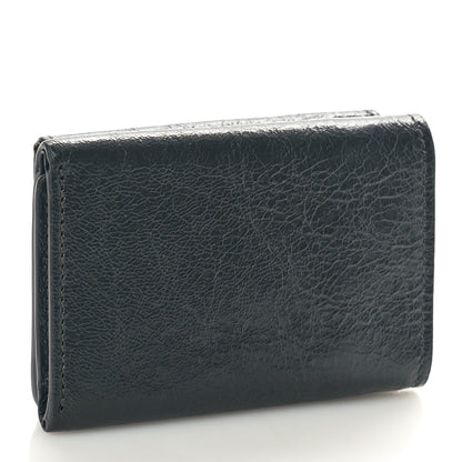 Balenciaga Agneau Arena Classic Gold Hardware Mini Wallet Gris Fossile 3 of 10