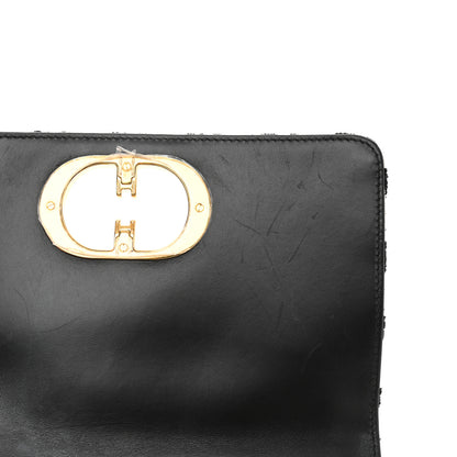 Christian Dior Technical Canvas Macro Houndstooth Medium Caro Bag Black White 9 of 9