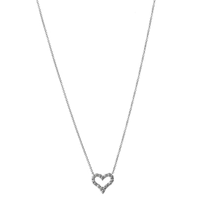 Tiffany Platinum Diamond Mini Heart Pendant Necklace 1 of 6