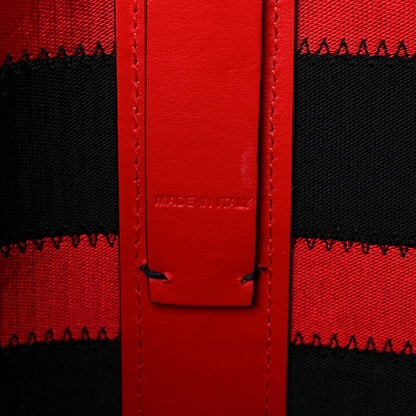 Christian Louboutin Canvas Spikes East West Cabata Tote Red Black 9 of 15