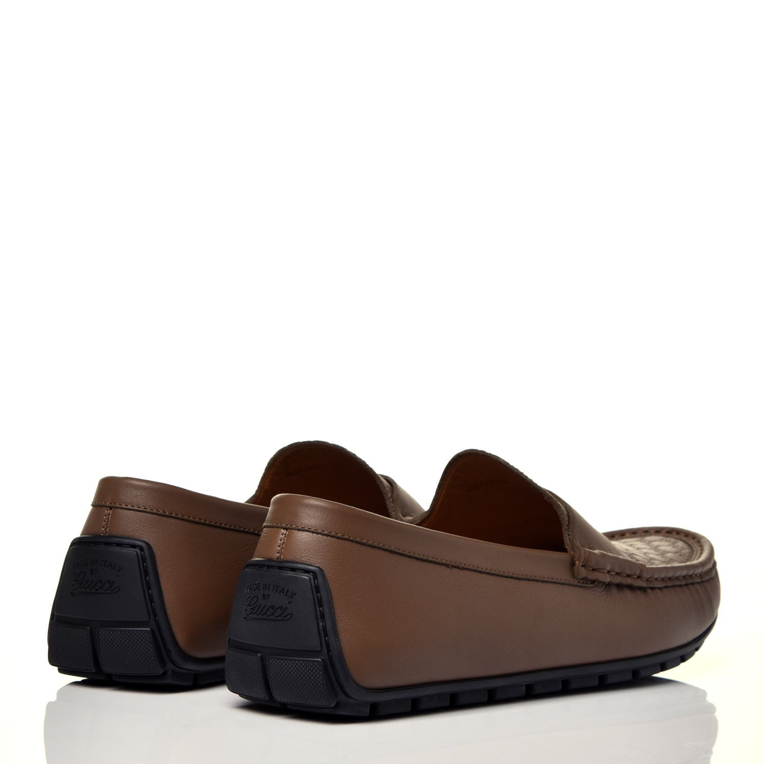 Gucci Calfskin Miro Soft Microguccissima Mens Driver Loafers 10 Brown 4 of 11