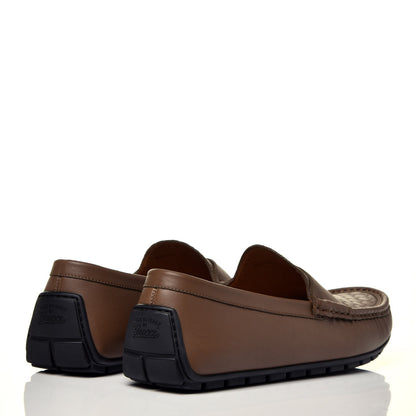 Gucci Calfskin Miro Soft Microguccissima Mens Driver Loafers 10 Brown 4 of 11