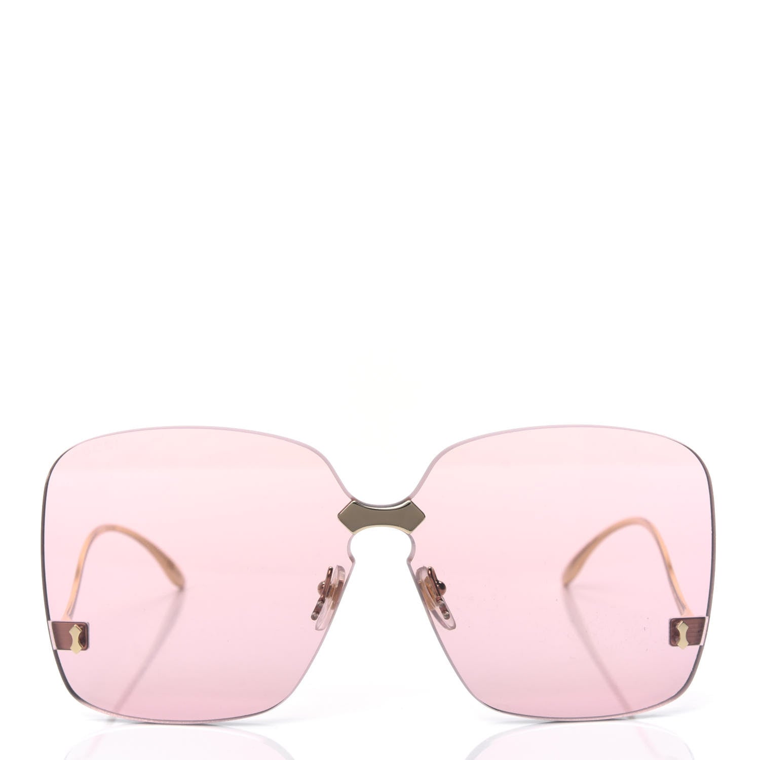 Gucci Rimless Sunglasses GG0352S Gold Flash Pink 2 of 4