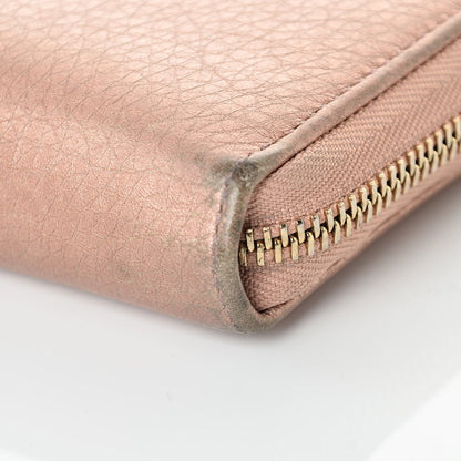 Gucci Metallic Calfskin Soho Zip Around Wallet Pink 9 of 14
