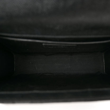 Saint Laurent Grain De Poudre Textured Mixed Matelasse Triquilt Medium Monogram Satchel Black 5 of 14