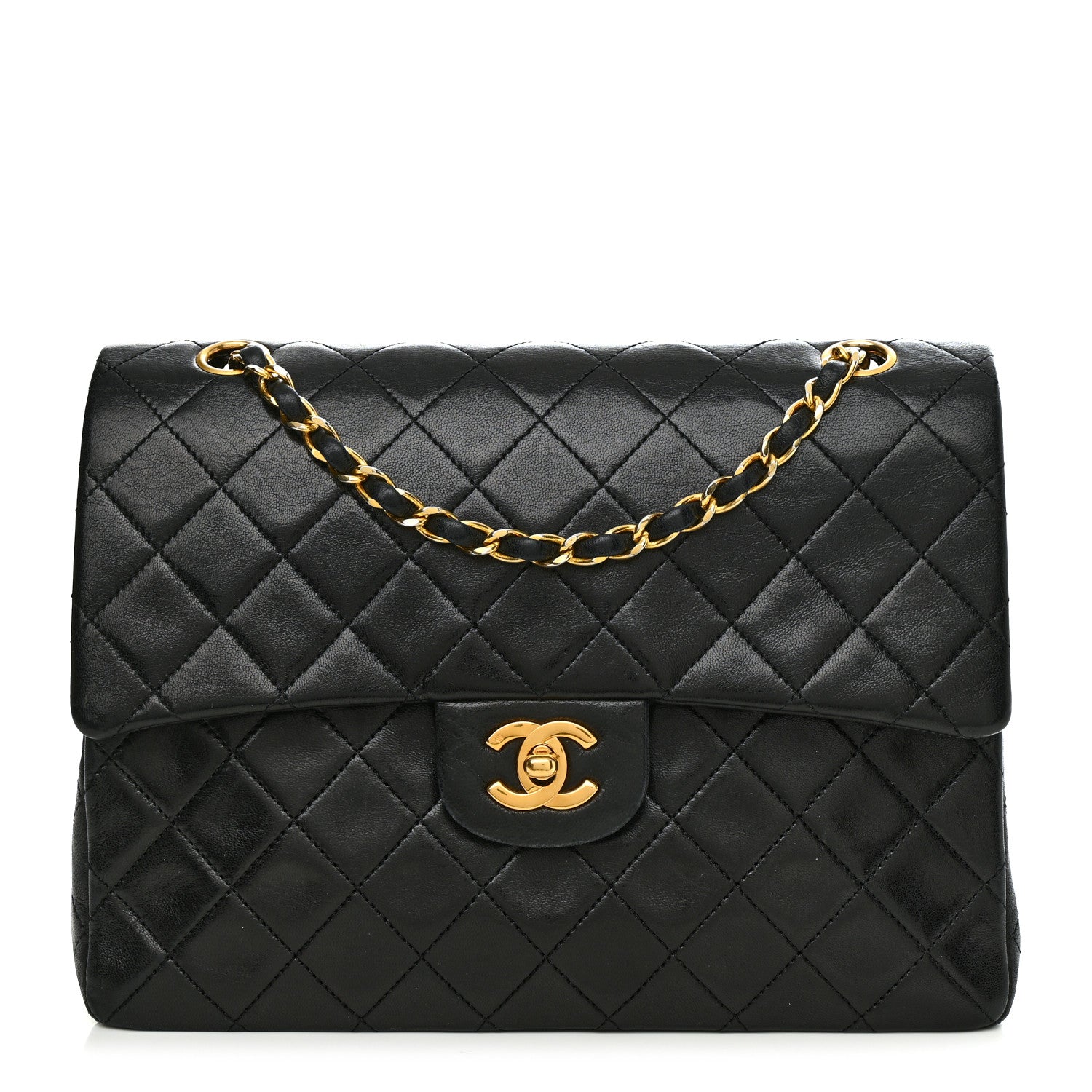 Chanel Lambskin Quilted Medium Double Flap Black 1 of 14