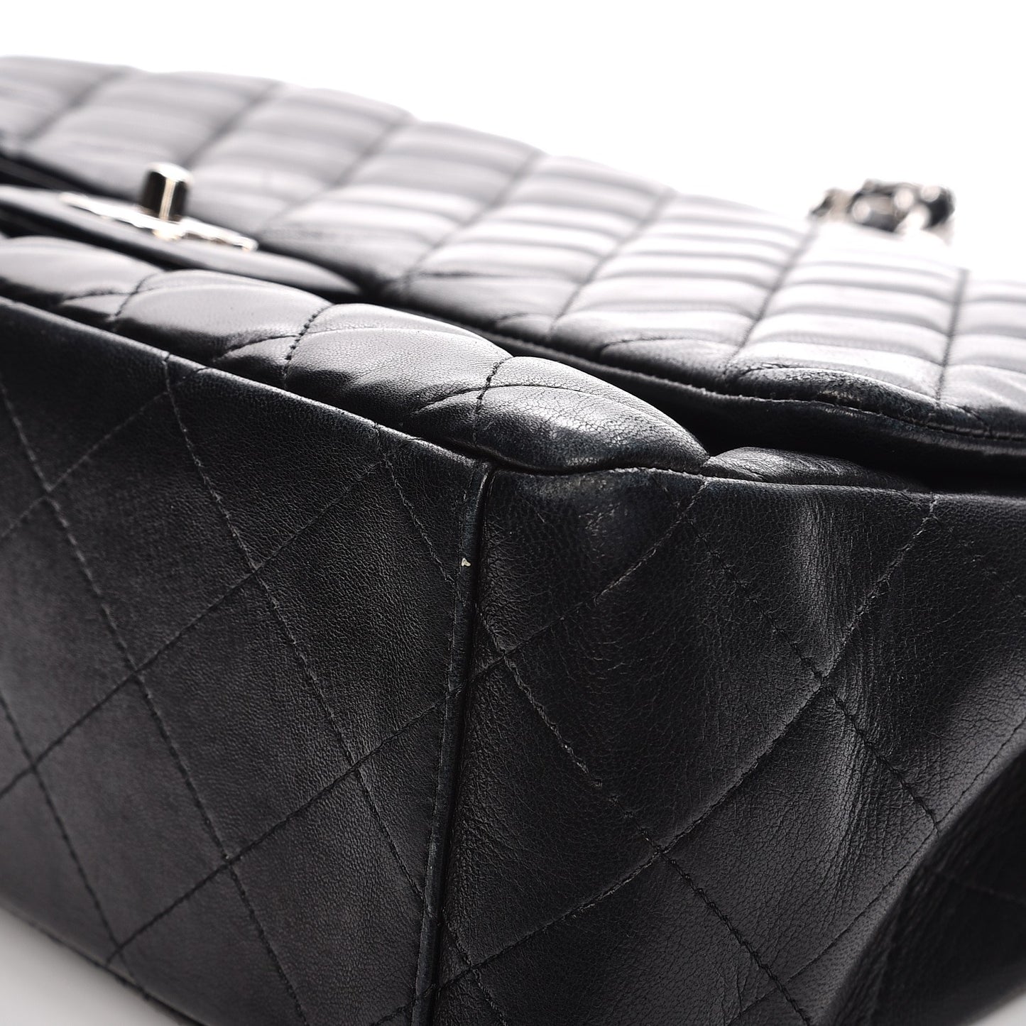 Lambskin Quilted Maxi Single Flap Black