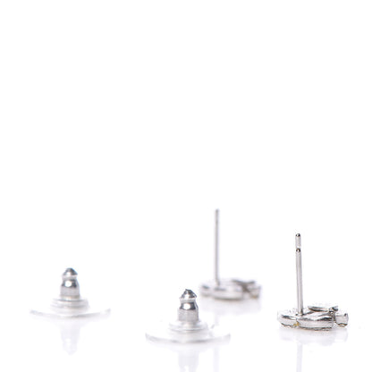 Chanel Crystal Mini Timeless CC Earrings Silver 4 of 4