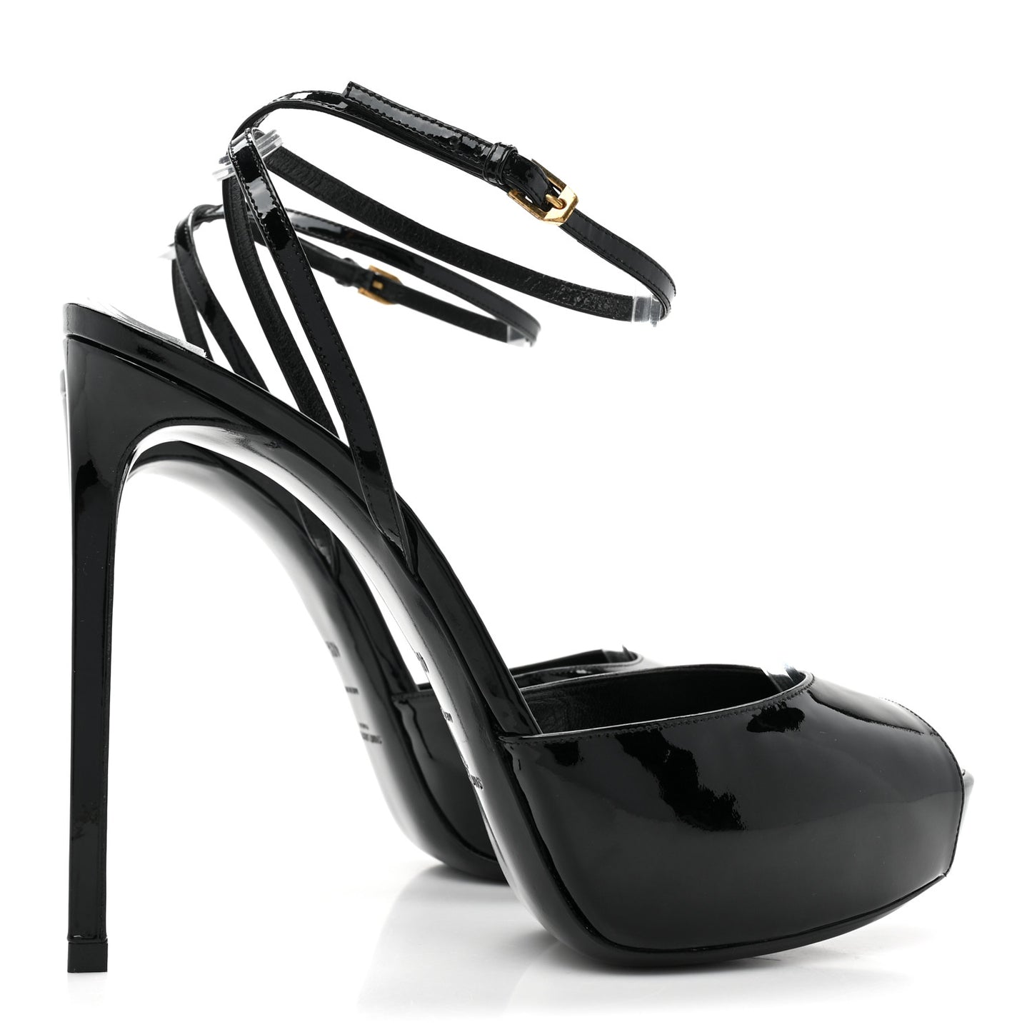 Patent Tribute Lips Platform Sandals 40.5 Black