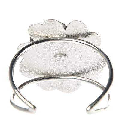 Chanel Ruthenium Enamel Camellia Cuff Bracelet Black 3 of 4