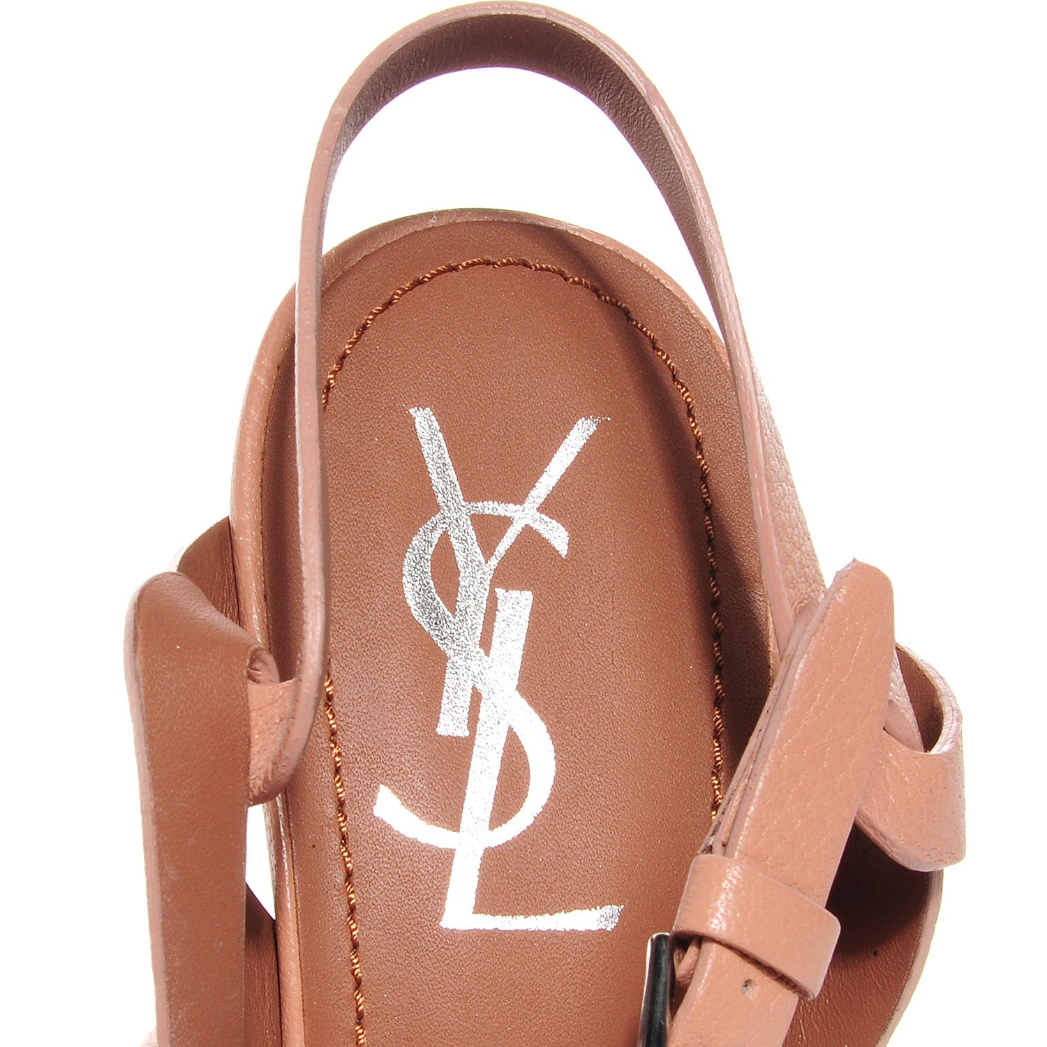 Saint Laurent Calfskin Tribute 75 Platform Sandals 39 Beige 7 of 7