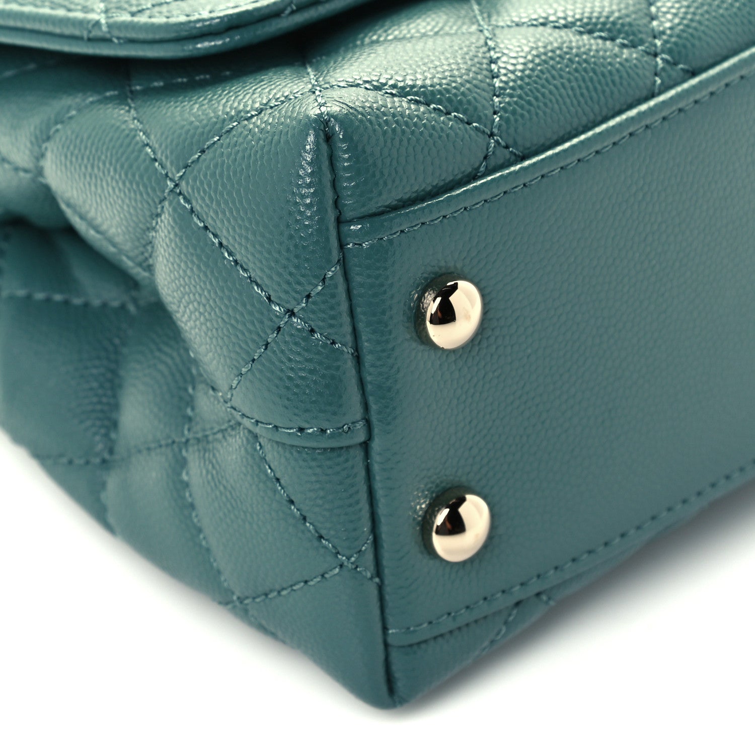 Chanel Caviar Quilted Extra Mini Coco Handle Flap Green 10 of 13