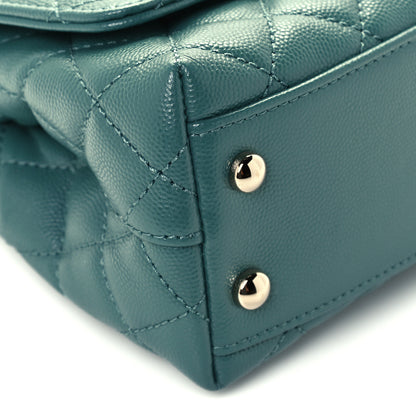 Chanel Caviar Quilted Extra Mini Coco Handle Flap Green 10 of 13