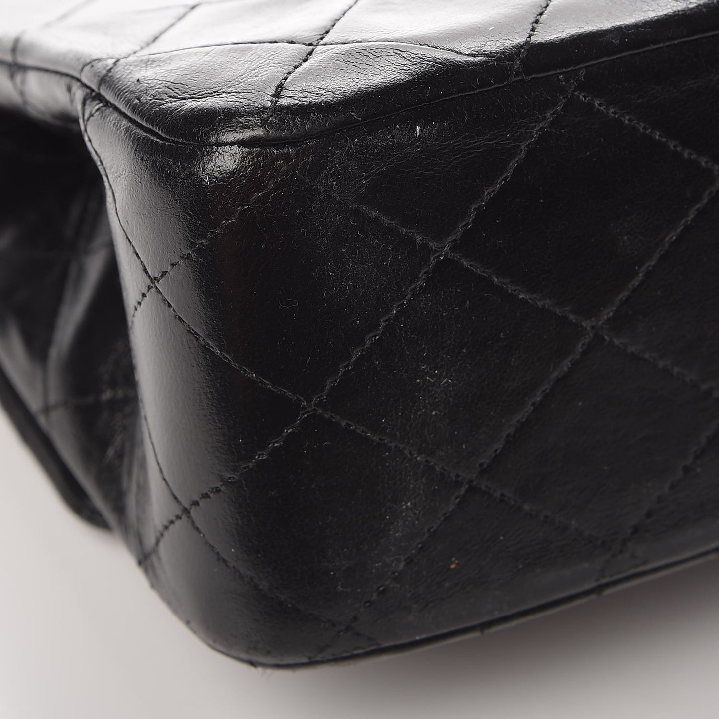 Lambskin Quilted Medium Double Flap Black