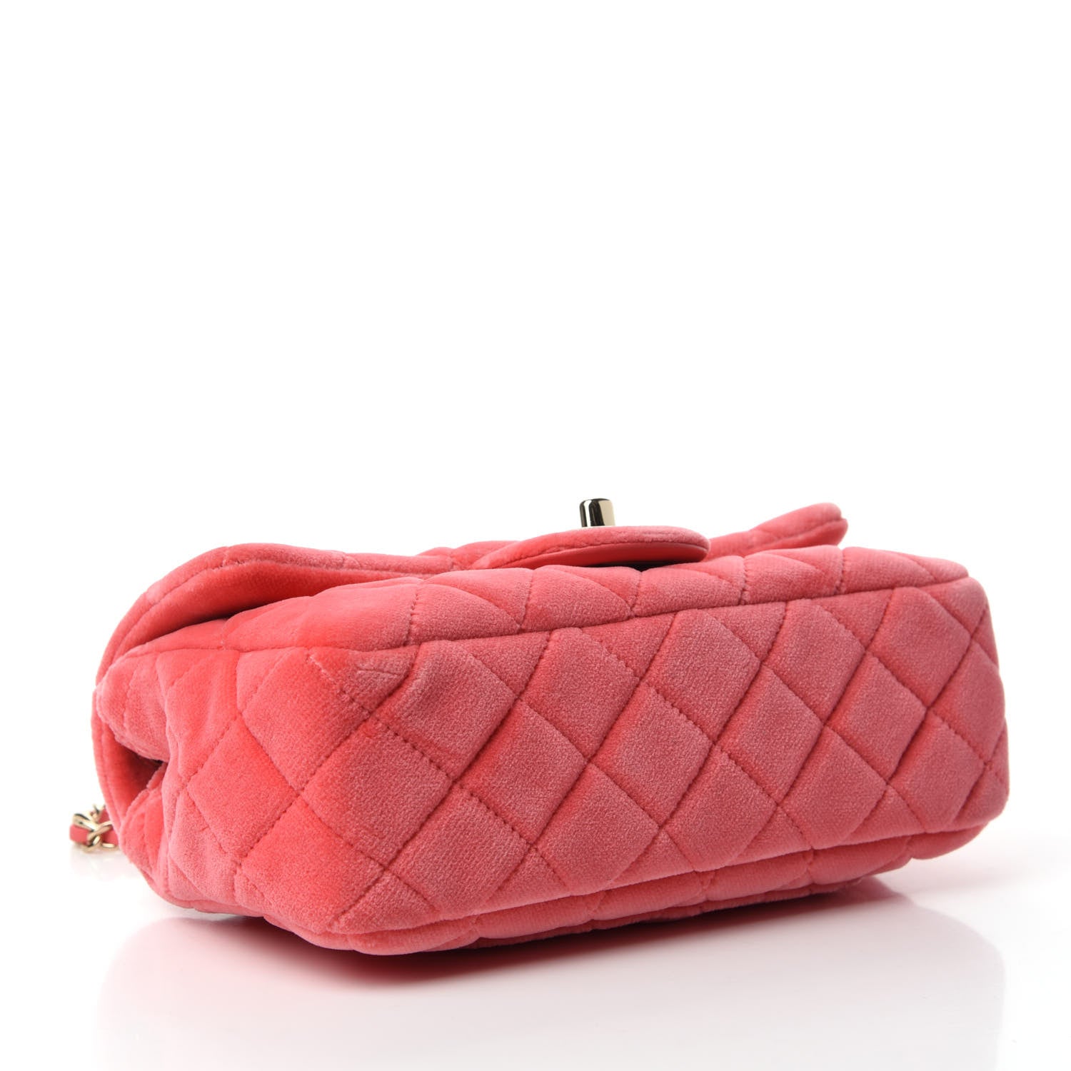Chanel Velvet Quilted Mini Rectangular Pearl Crush Flap Pink 4 of 10