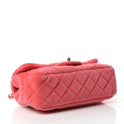 Chanel Velvet Quilted Mini Rectangular Pearl Crush Flap Pink 4 of 10