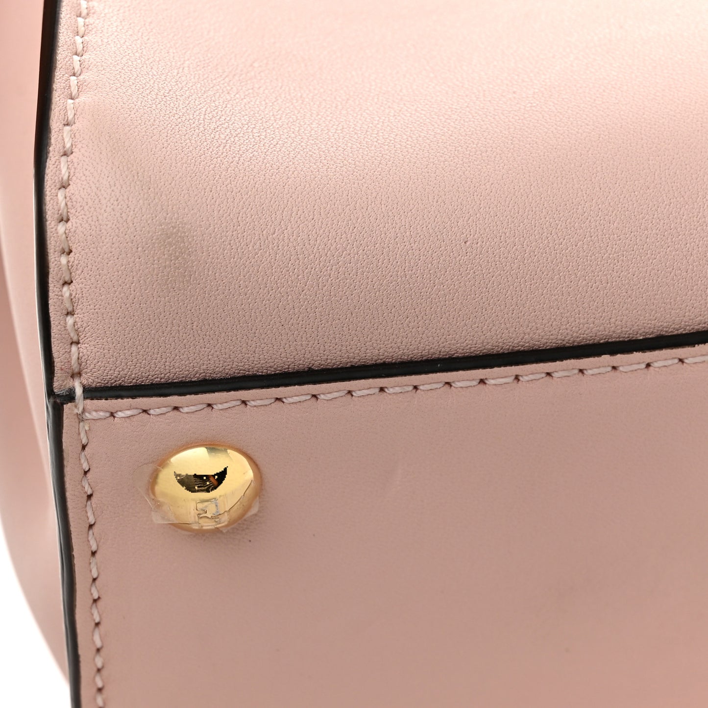 Vitello Seta Canvas FF Embroidered Mini Peekaboo Iconic Satchel Rosa Confetto